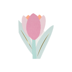 Pink and pastel tulip flower shaped plate spring theme from Parte Haus party supply store in Bethesda Maryland