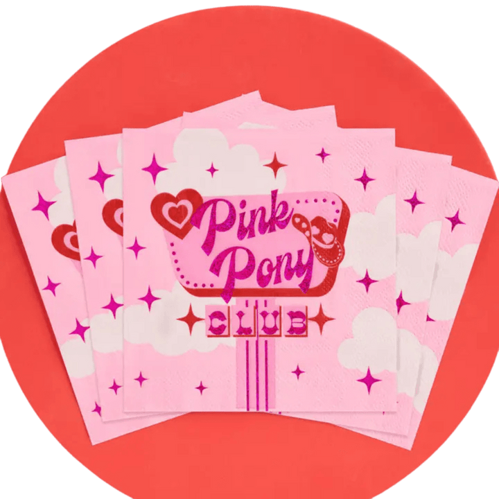 Pink "Pony Club" Birthday Cocktail Napkins