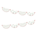 White floral banner garland with red trim spring floral decor from Parte Haus party supply store in Bethesda Maryland