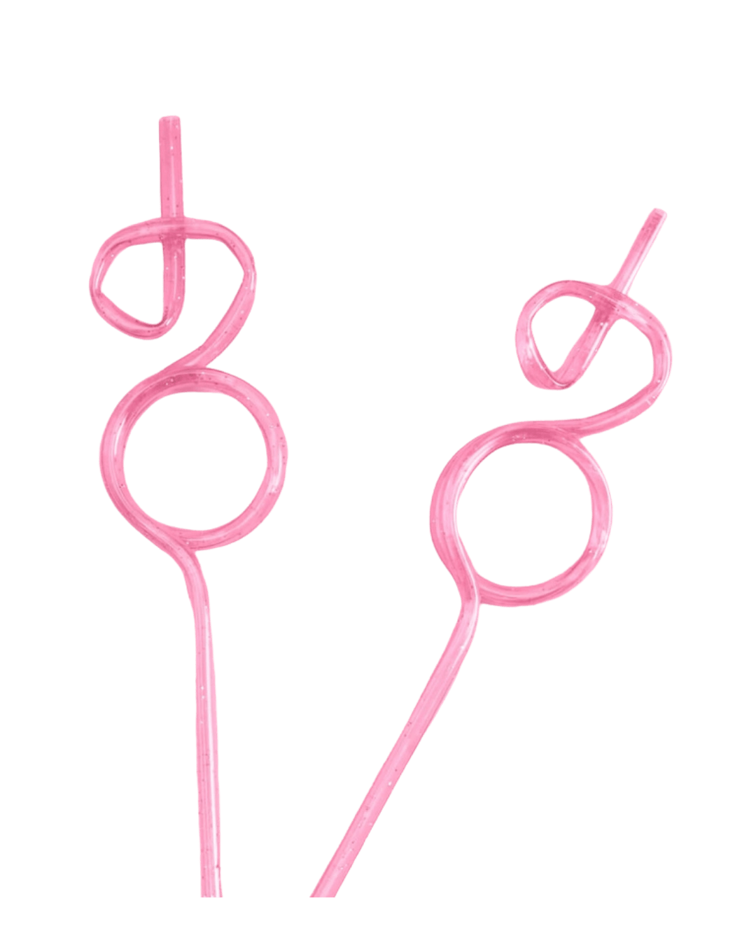 Pink crazy straws fun twisted drinkware for birthday celebration from Parte Haus party supply store in Bethesda MD