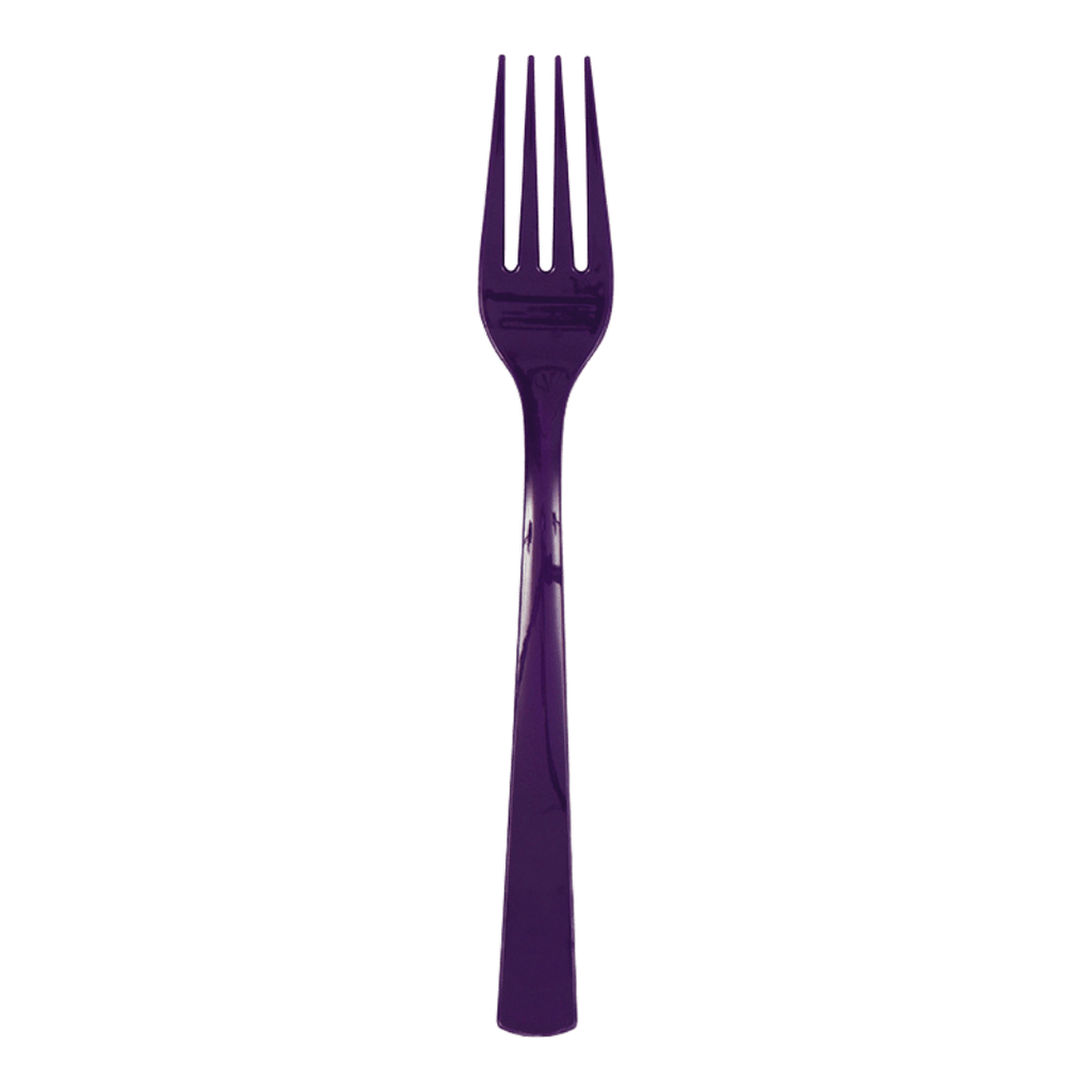 Purple plastic fork shiny finish celebration theme from Parte Haus party supply store in Bethesda MD