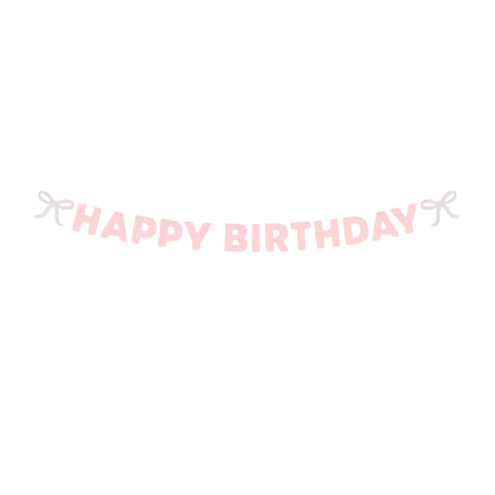 Pink Glitter "Happy Birthday" Iridescent Foil Banner