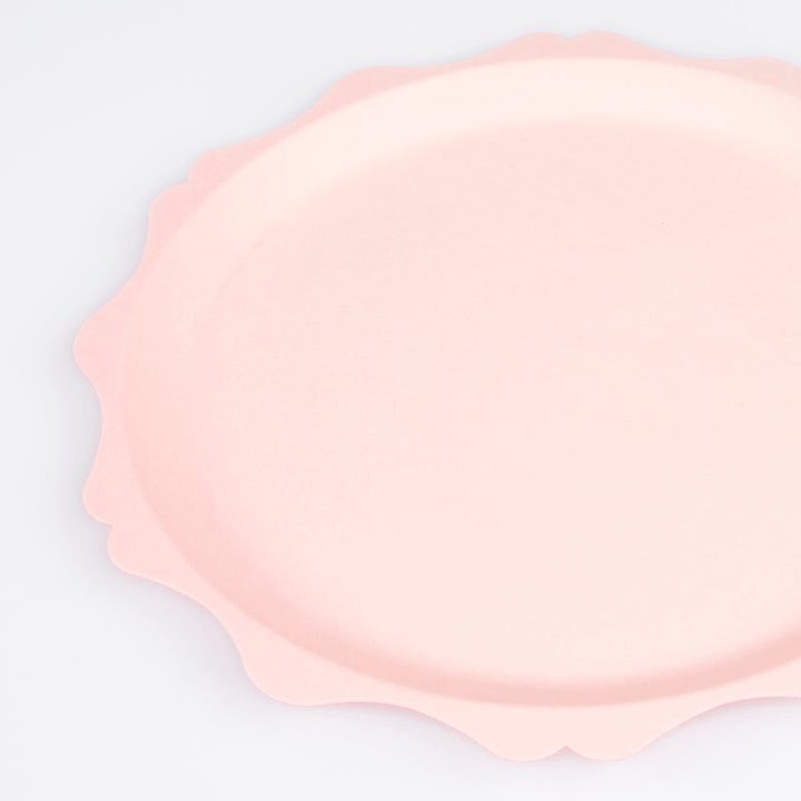 Pink Decorative Edge Compostable Appetizer Plates