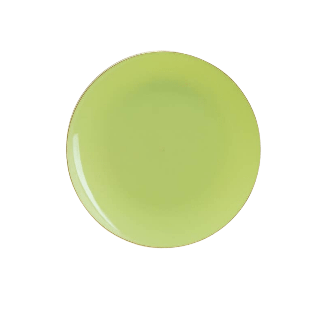 light green plate plain design for celebration from Parte Haus party supply store in Bethesda Maryland