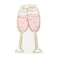 Pink champagne glass shaped napkin for celebration theme from Parte Haus party supply store in Bethesda MD
