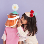 Colorful kids hats cherry and flower theme fun costume hats for birthday from Parte Haus party supply store in Bethesda Maryland