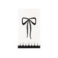 Black and white napkin with bow and gold accents classic party theme from Parte Haus party supply store in Bethesda MD