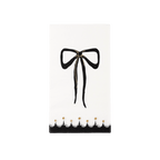 Black and white napkin with bow and gold accents classic party theme from Parte Haus party supply store in Bethesda MD