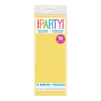 Yellow tissue paper pack with ten sheets for celebrations from Parte Haus party supply store in Bethesda MD
