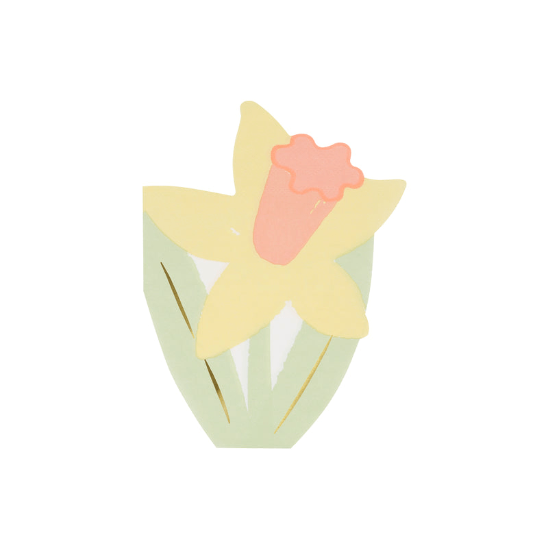 Yellow and peach flower shaped cup spring theme from Parte Haus party supply store in Bethesda Maryland