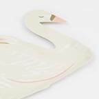 White swan shaped plate elegant party theme from Parte Haus party supply store in Bethesda Maryland