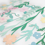 Pastel floral garland with paper flowers and leaves spring theme from Parte Haus party supply store in Bethesda MD