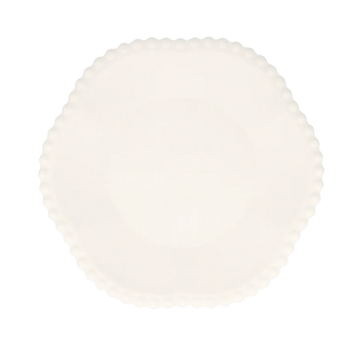 Cream Dot Edged Flower Compostable Plates - 2 Size