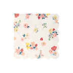 Pink floral napkin with scalloped edge spring theme from Parte Haus party supply store in Bethesda Maryland