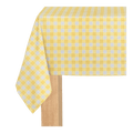 yellow gingham tablecloth with checkered pattern summer picnic decor from Parte Haus party supply store in Bethesda MD