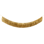 Gold fringe garland shiny hanging banner for celebration from Parte Haus party supply store in Bethesda Maryland