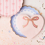 Pink and gold heart shaped napkin cute plate set for birthday from Parte Haus party supply store in Bethesda MD