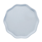 Light blue scalloped plate elegant dinnerware for celebrations from Parte Haus party supply store in Bethesda Maryland