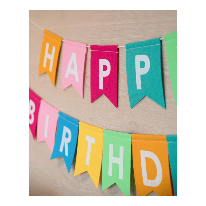 Colorful "Happy Birthday" Felt Banner