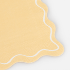 Pastel yellow napkin scalloped edges simple design from Parte Haus party supply store in Bethesda MD