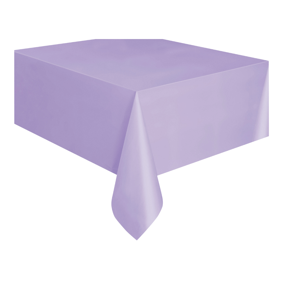 Lavender tablecloth solid rectangular for birthday from Parte Haus party supply store in Bethesda MD