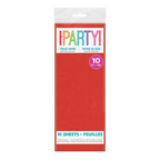 Red tissue paper pack with ten sheets birthday theme from Parte Haus party supply store in Bethesda MD