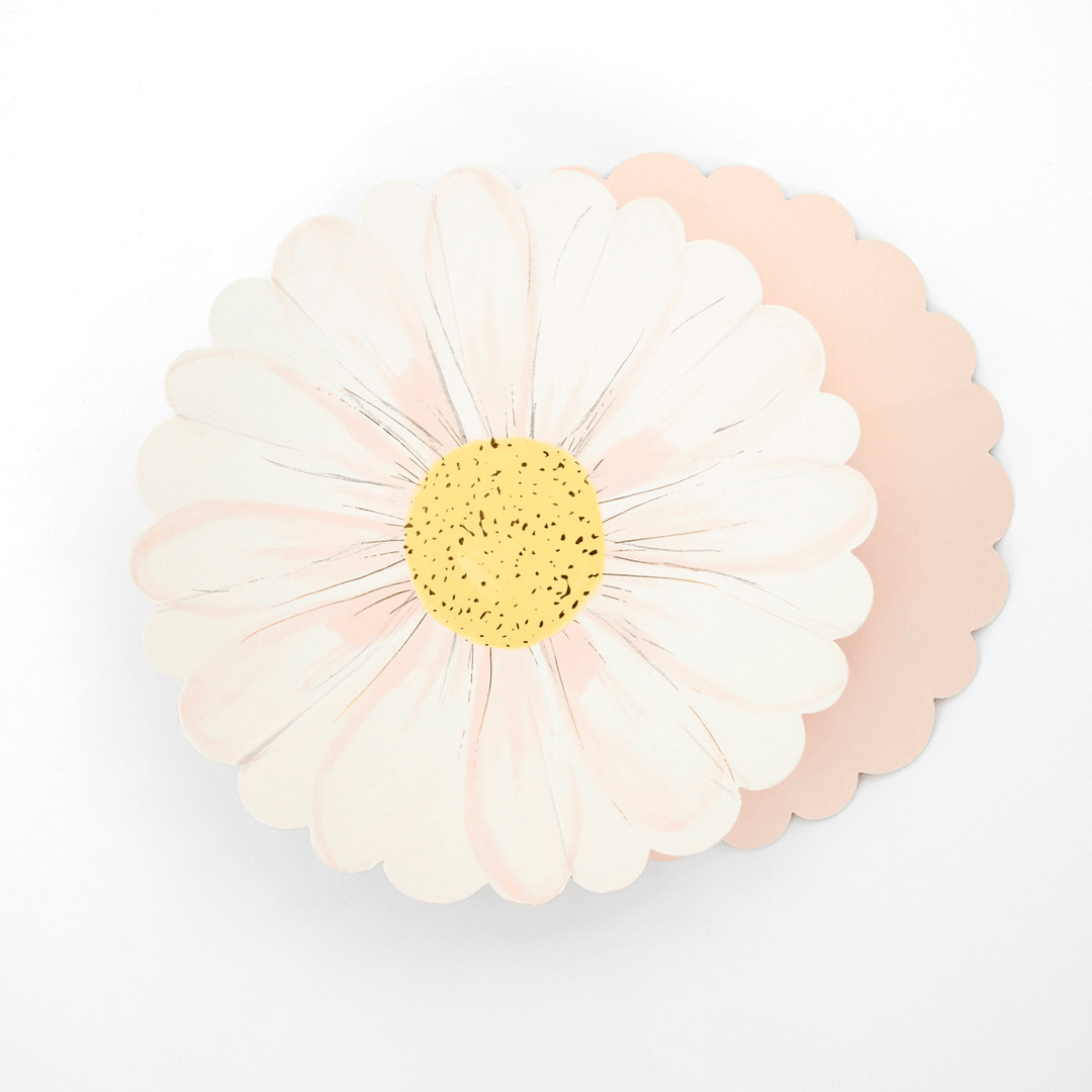 White Daisy Shaped Plates