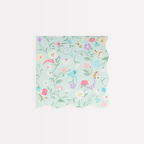 Pastel floral paper napkin with scalloped edge spring garden design from Parte Haus party supply store in Bethesda MD