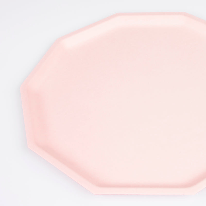 Pink Decagon Compostable Dinner Plates 