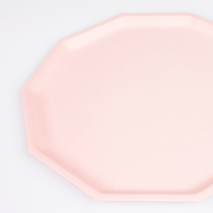 Pink Decagon Compostable Dinner Plates 