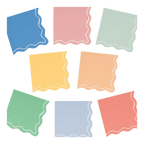 Pastel color scalloped napkins decorative square napkin set birthday theme from Parte Haus party supply store in Bethesda Maryland