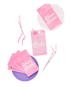 Pink Team Bride pouches and straws for bachelorette party from Parte Haus party supply store in Bethesda MD.