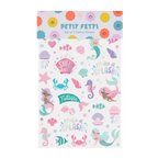 Pastel mermaid tattoo sheet with sea creatures under the sea theme from Parte Haus party supply store in Bethesda MD