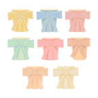 Pastel color bow cups set with large bows birthday theme from Parte Haus party supply store in Bethesda MD