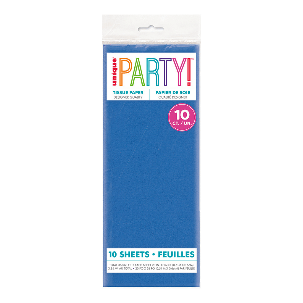 Blue tissue paper pack party tissue paper for birthday from Parte Haus party supply store in Bethesda MD