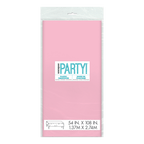 Pink plastic tablecover in packaging birthday from Parte Haus party supply store in Bethesda MD
