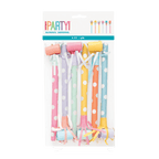 Pastel polka dot blowouts colorful noisemakers for birthday occasion from Parte Haus party supply store in Bethesda Maryland