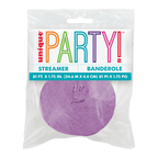 Purple streamer rolled in packaging for celebrations from Parte Haus party supply store in Bethesda Maryland