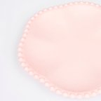 Pink plate with scalloped bubble edge perfect for birthday from Parte Haus party supply store in Bethesda MD