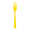 Yellow plastic fork single utensil for birthday or picnic from Parte Haus party supply store in Bethesda MD.