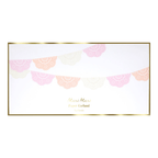Pink peach and cream paper garland with lace design pastel celebration from Parte Haus party supply store in Bethesda MD