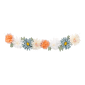 Peach cream and blue floral garland pastel paper flowers for spring theme from Parte Haus party supply store in Bethesda Maryland