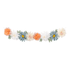 Peach cream and blue floral garland pastel paper flowers for spring theme from Parte Haus party supply store in Bethesda Maryland