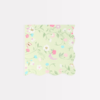 Green floral napkin with scalloped edge for spring from Parte Haus party supply store in Bethesda Maryland