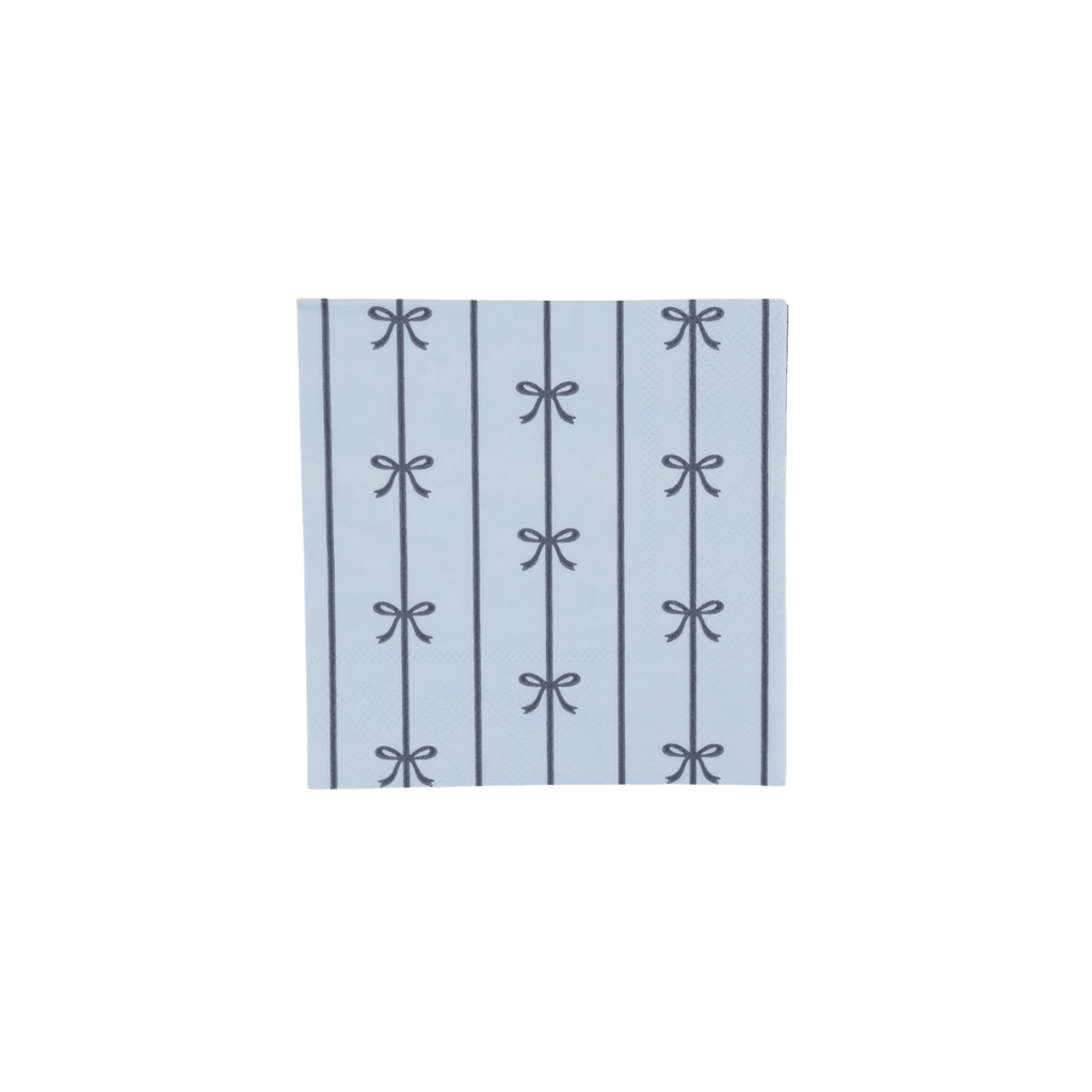 White napkin with black bow design perfect for any celebration from Parte Haus party supply store in Bethesda Maryland