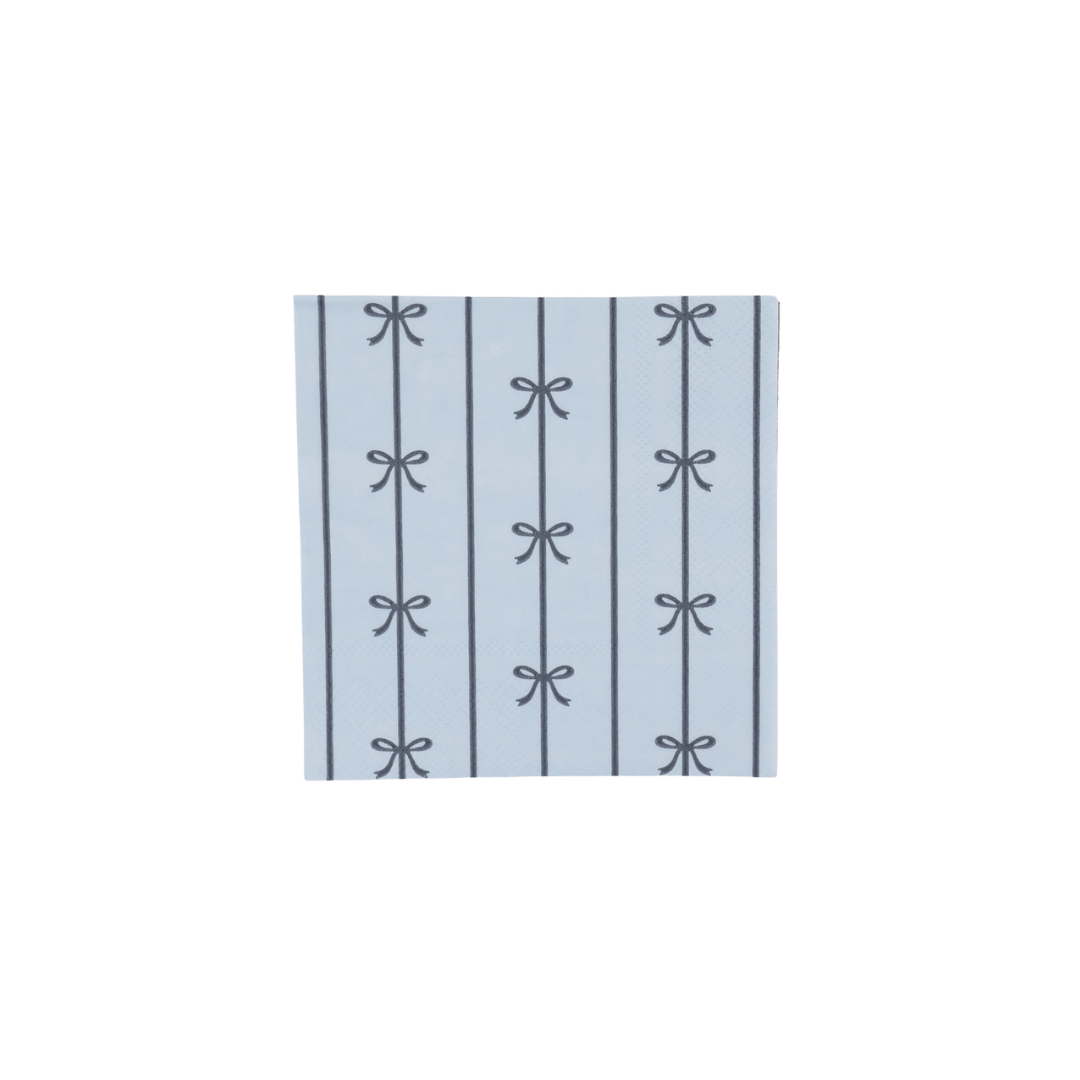 White napkin with black bow design perfect for any celebration from Parte Haus party supply store in Bethesda Maryland