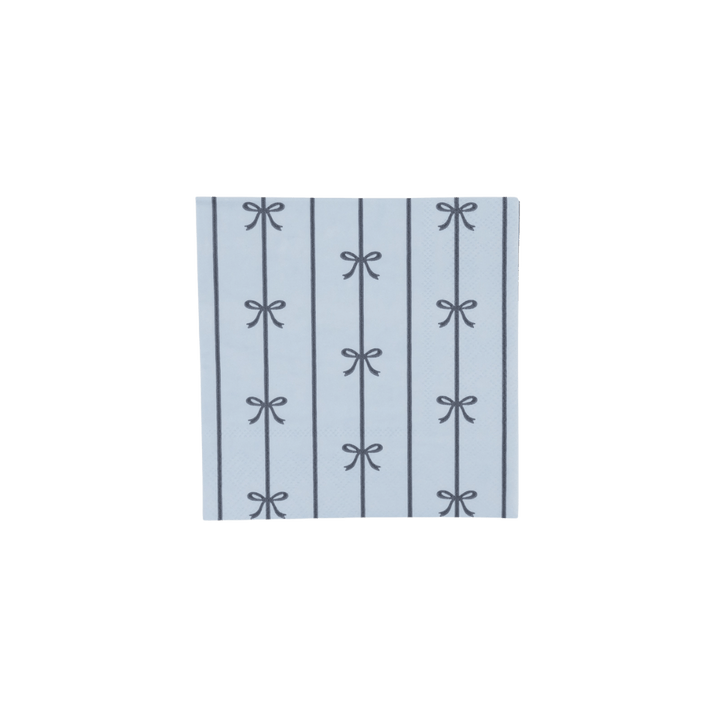 Sky Blue with Silver Bow Napkins