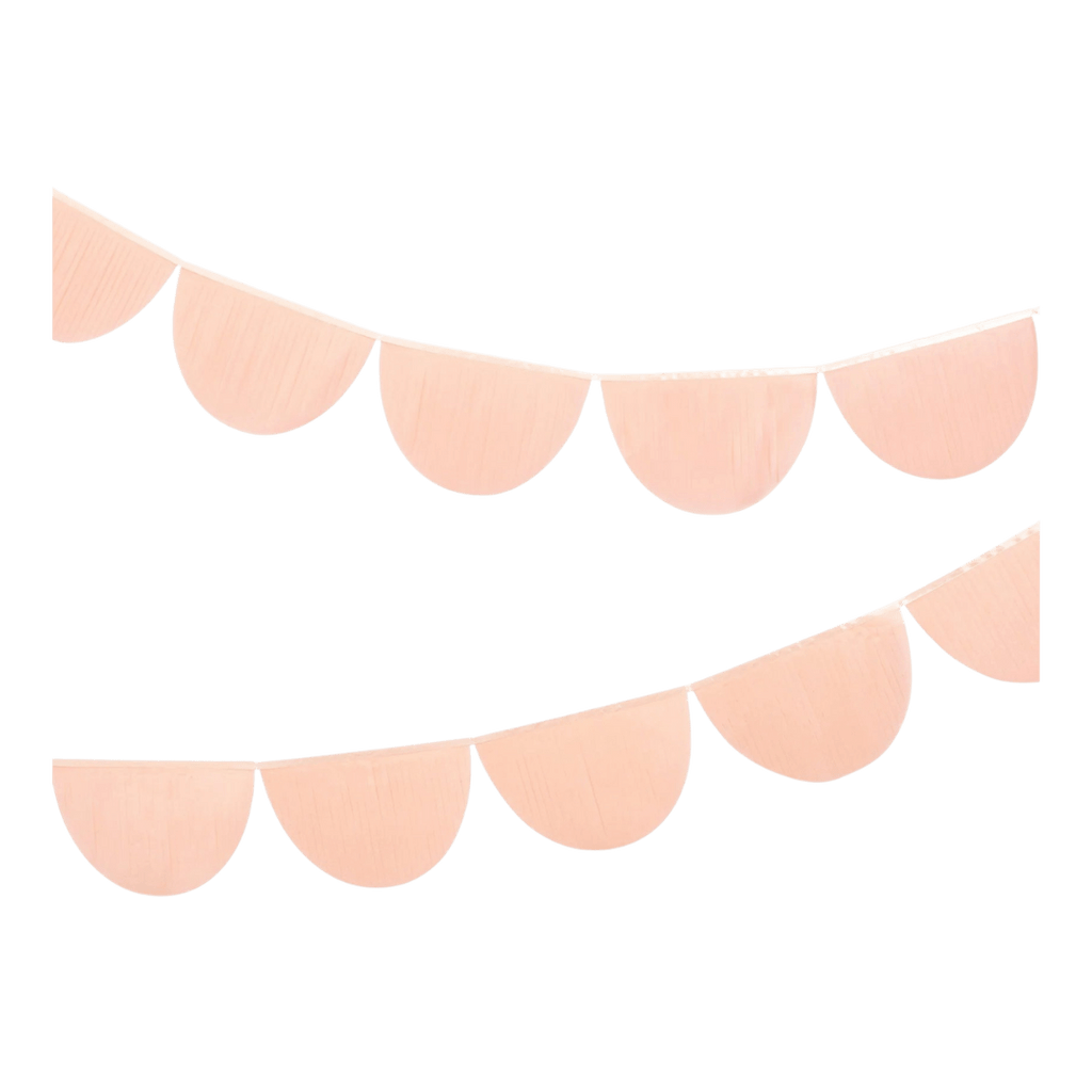 peach garland banner with half circle shapes for any celebration from Parte Haus party supply store in Bethesda MD