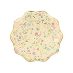 Pastel floral decorative plate with scalloped edge spring garden theme from Parte Haus party supply store in Bethesda MD