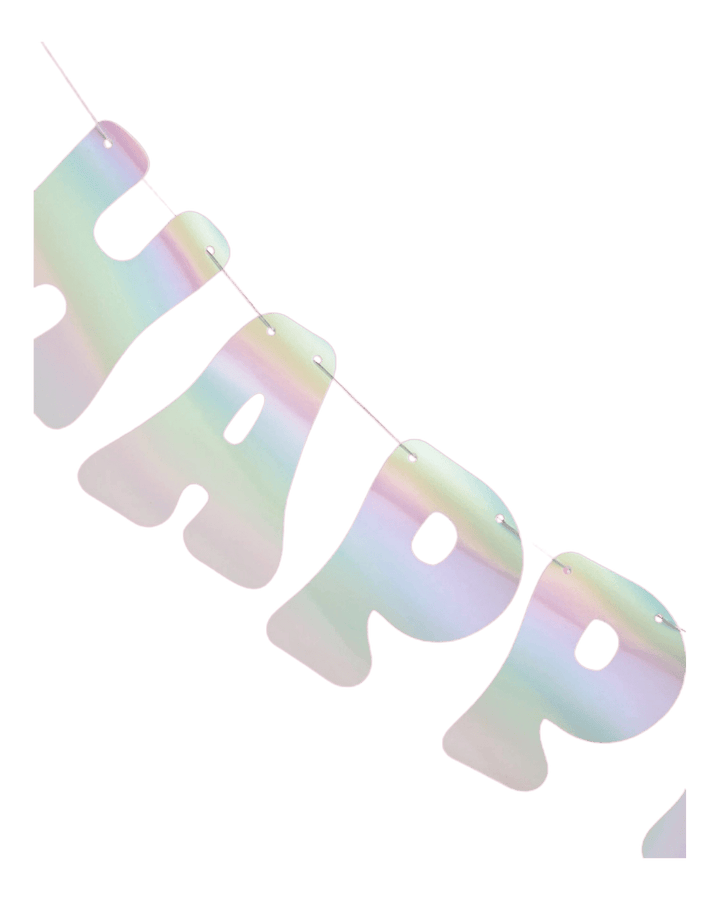 Iridescent Metallic "Happy Birthday" Foil Banner